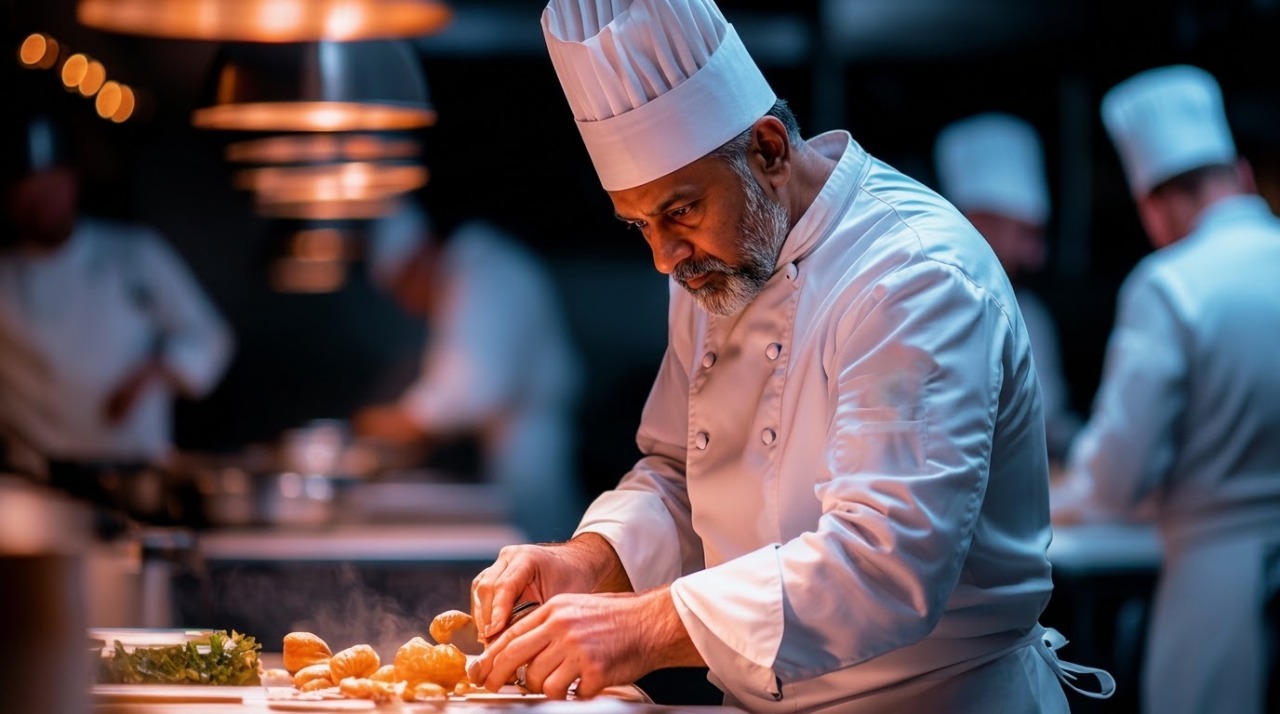 Chef preparing a dish